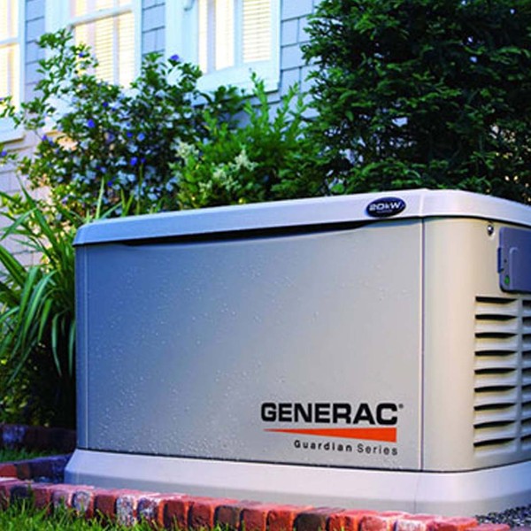 Generator in the yard of a house