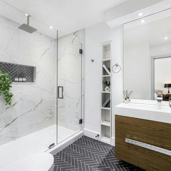 modern bathroom with new tile 