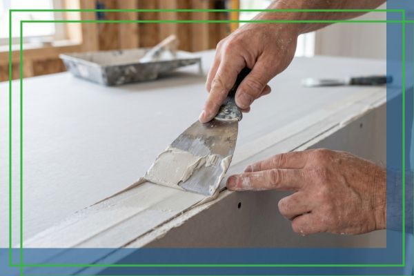 Skilled craftsman installing new drywall for home repair services.