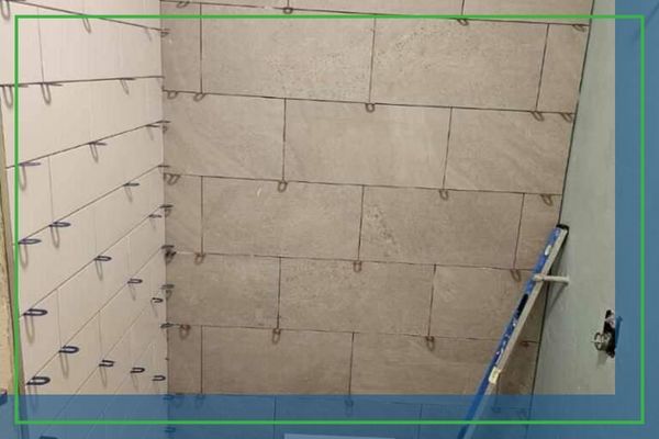 new tile installation in bathroom