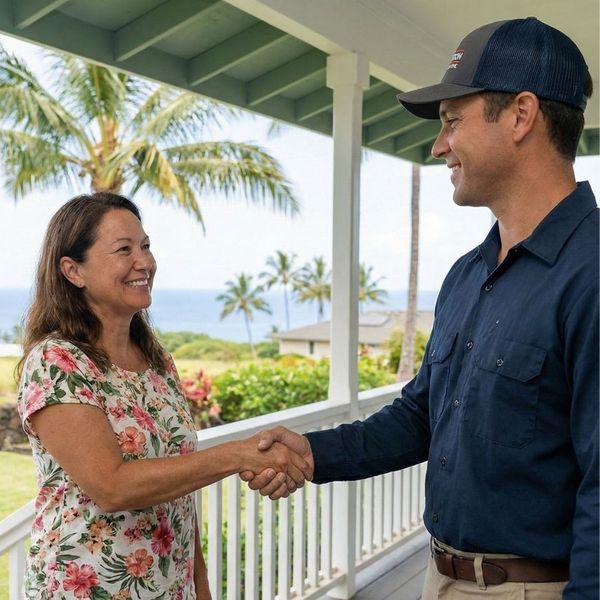 shaking hands with homeowner after restoration shaking hands with homeowner after restoration