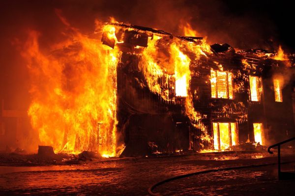 house on fire