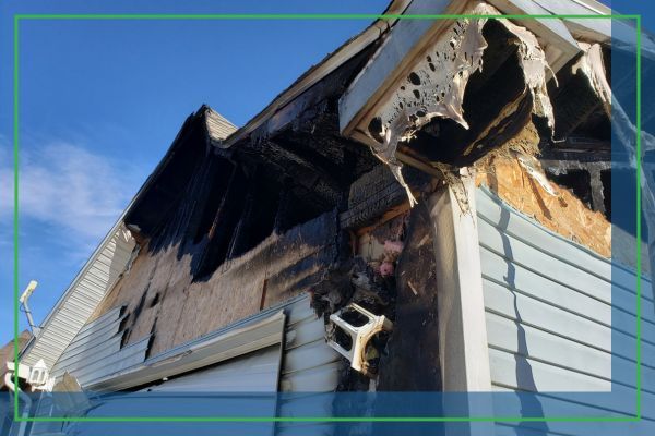 Home fire damage.