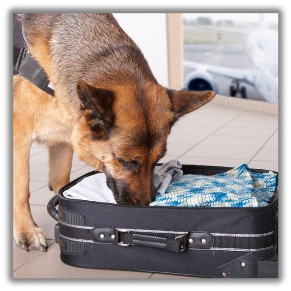 k9 drug dog sniffs luggage k9 drug dog sniffs luggage