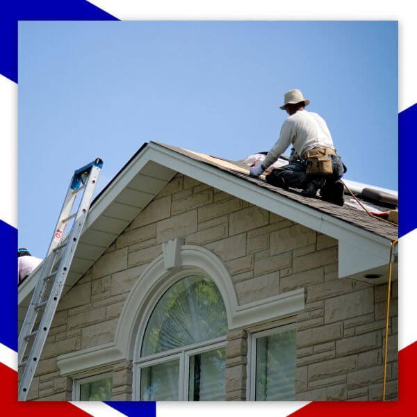 roofing contractor making roof repairs