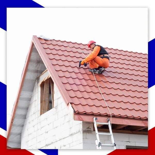 roofer installing roof