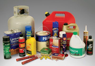 Various household chemicals