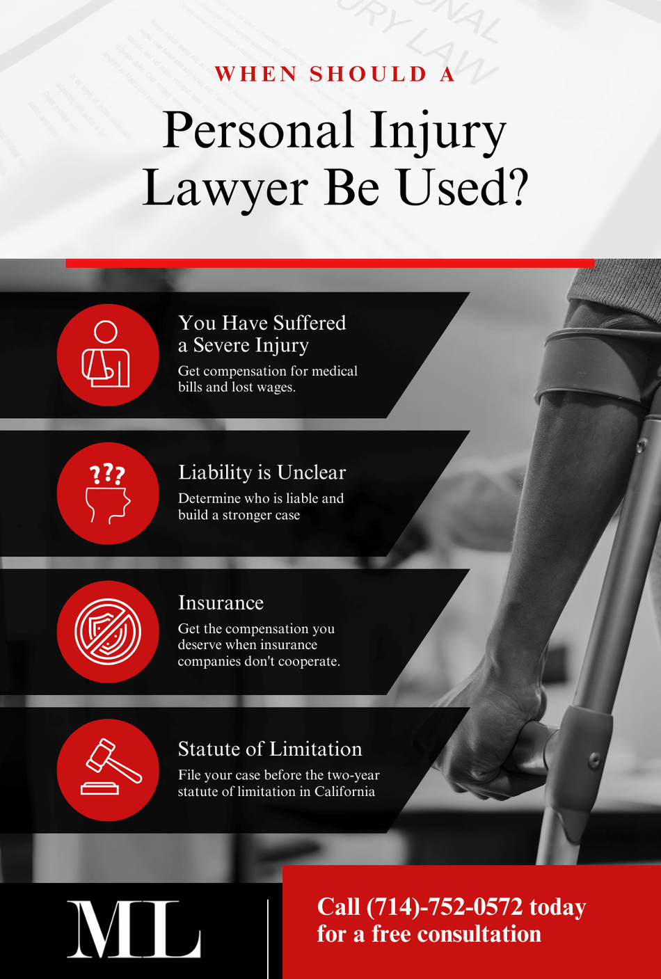 When Should a Personal Injury Lawyer Be Used? Infographic
