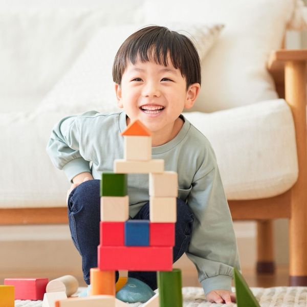 A child playing with blocks