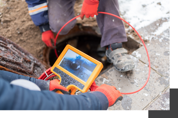 sewer system being inspected with machine