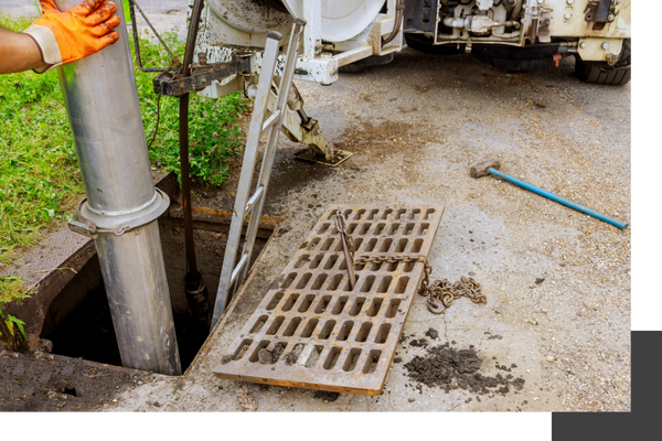 cleaning out a sewer