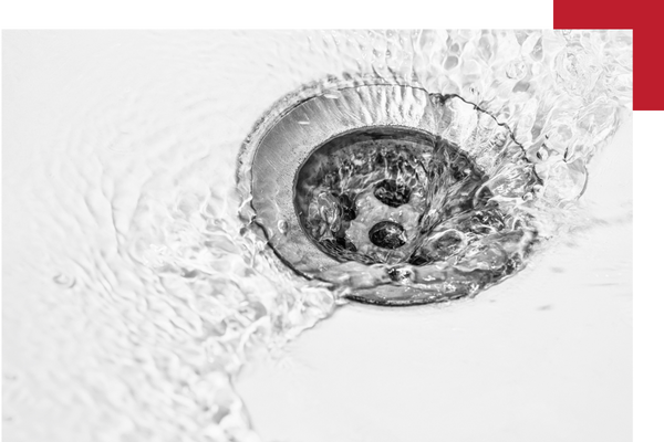 water running down clean drain