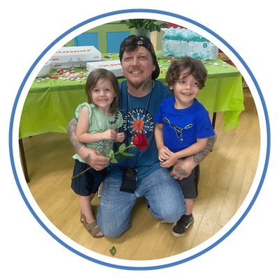 Dad with his kids