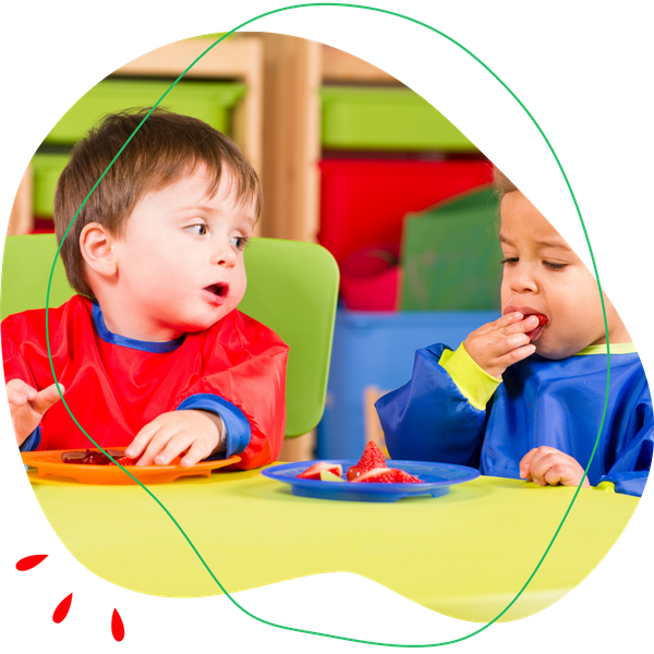 Little kids eating snacks
