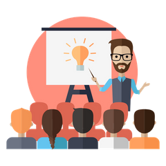 Man teaching a class icon