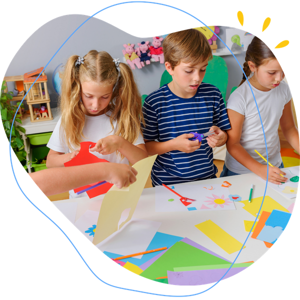 Kids doing crafts