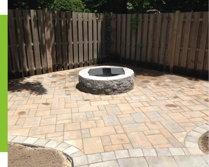 hardscaped patio with fire pit