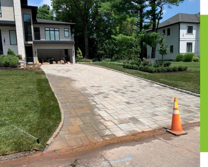 new hardscaped driveway 