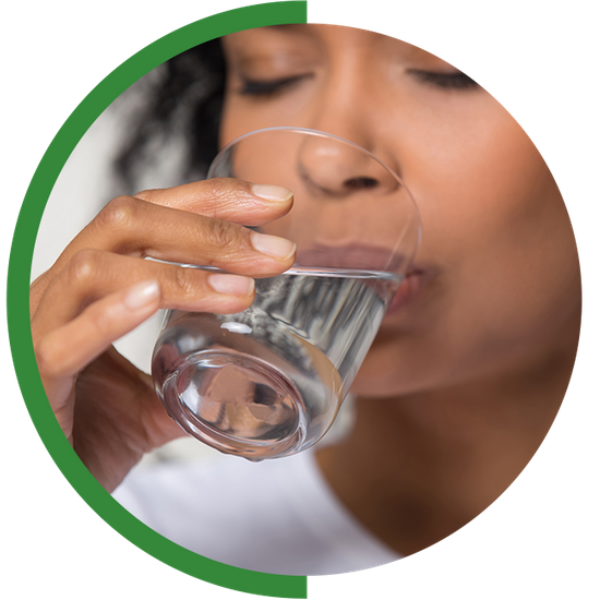 drinking clean water from a glass