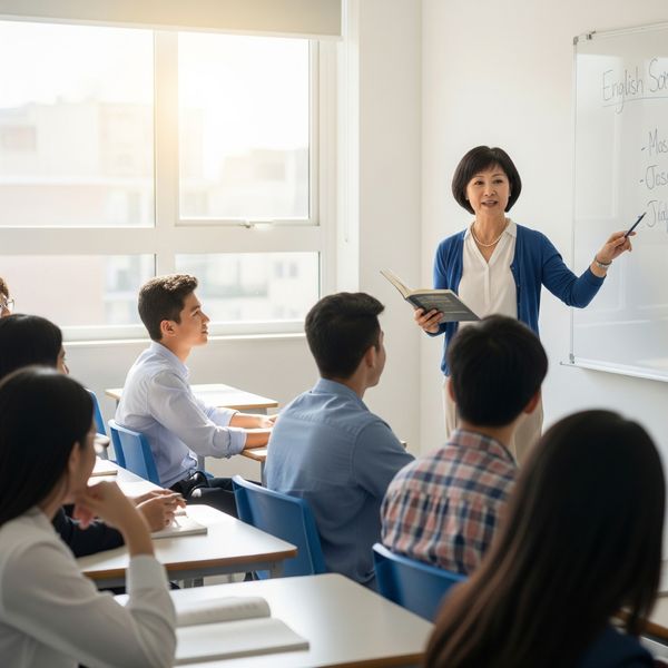 Teacher at the front of the room Teacher at the front of the room