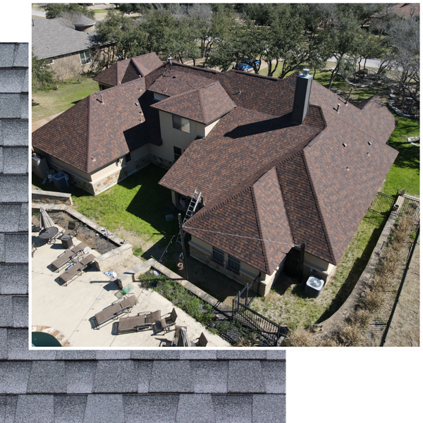 aerial view of large home