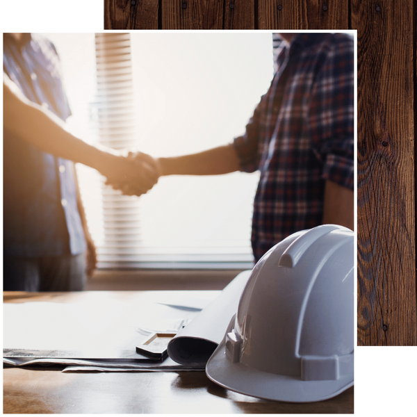contractor shaking hands with owner