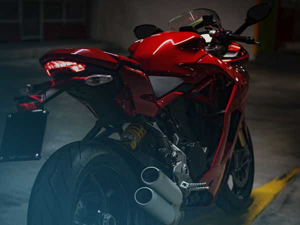 photo of red motorcycle