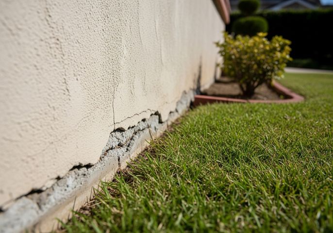 Foundation Damage and Cracks on Building Exterior