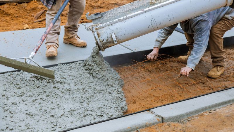 contractors pouring concrete