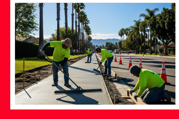City sidewalk and driveway approach replacement in progress