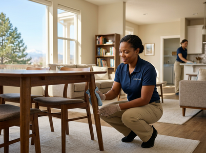 Professional Cleaners Tidying a Modern Home