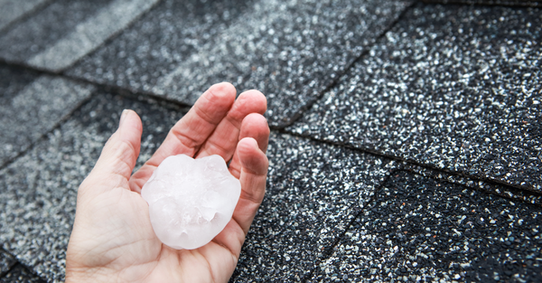 Person holding a large piece of hail. 