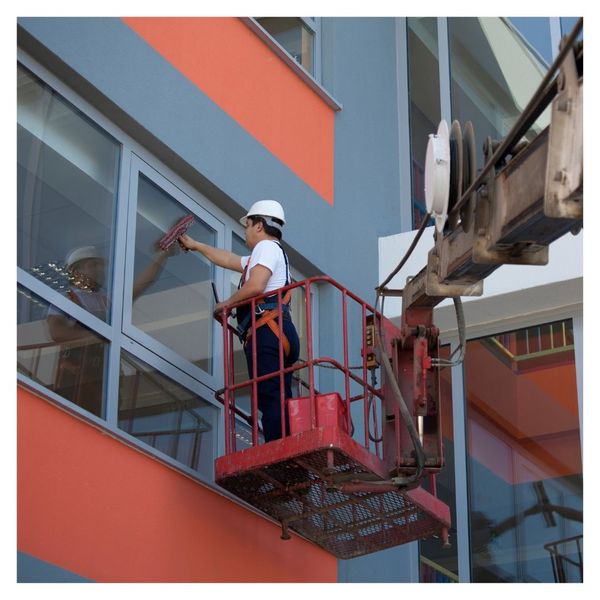 high-rise window washing