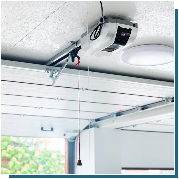 electronic garage door opener mounted on ceiling
