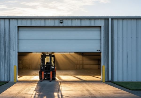 Warehouse garage door opening