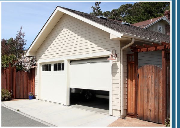 garage door halfway open