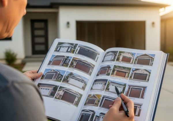 Man picking garage door style