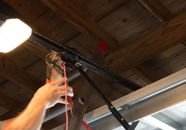 garage door technician working