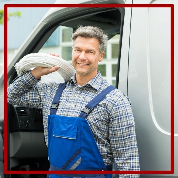 A friendly and experienced Plumbing Plus technician arriving at a Bay Park home with PEX tubing, ready to handle any plumbing job. A friendly and experienced Plumbing Plus technician arriving at a Bay Park home with PEX tubing, ready to handle any plumbing job.