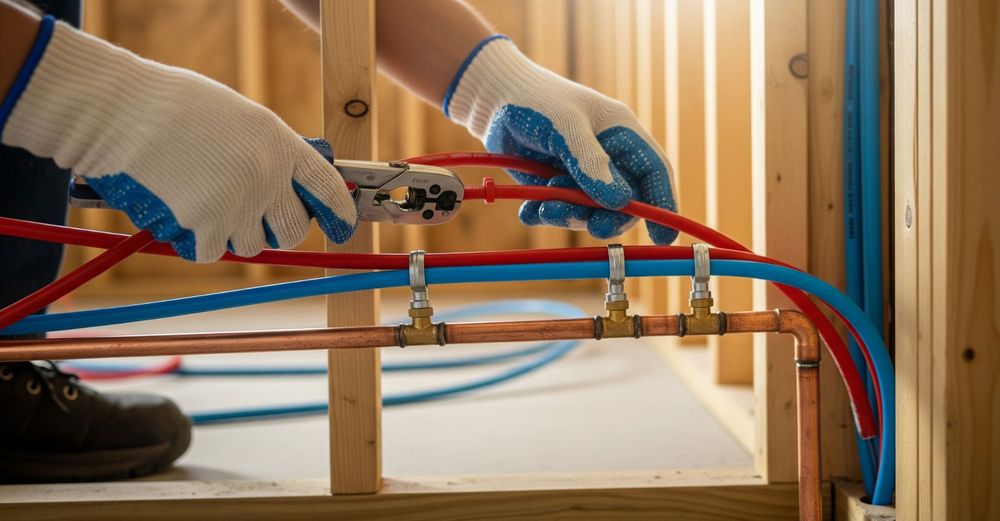 Adjusting piping in house 