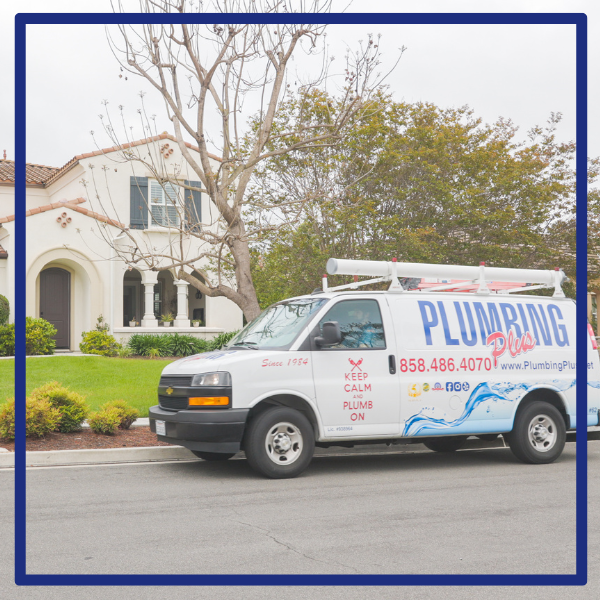 company van in front of a home