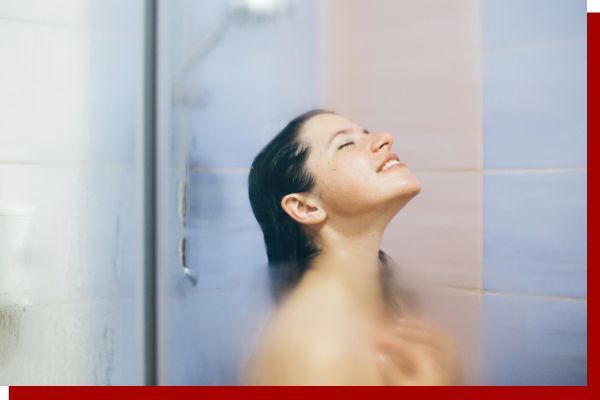 woman in shower