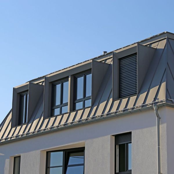 Metal roof with windows