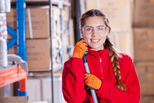 image of woman in warehouse