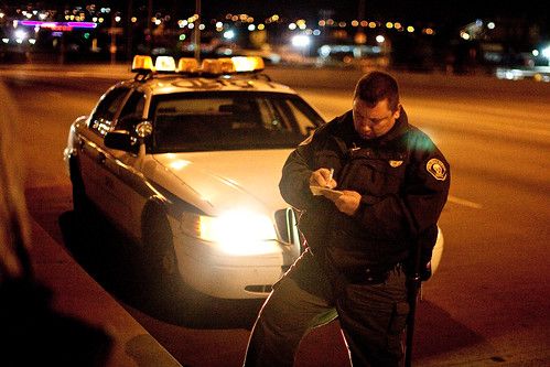Police man at night