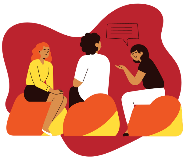 illustration of therapist and clients