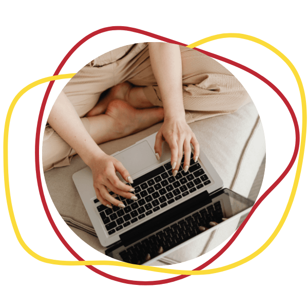 woman doing online therapy