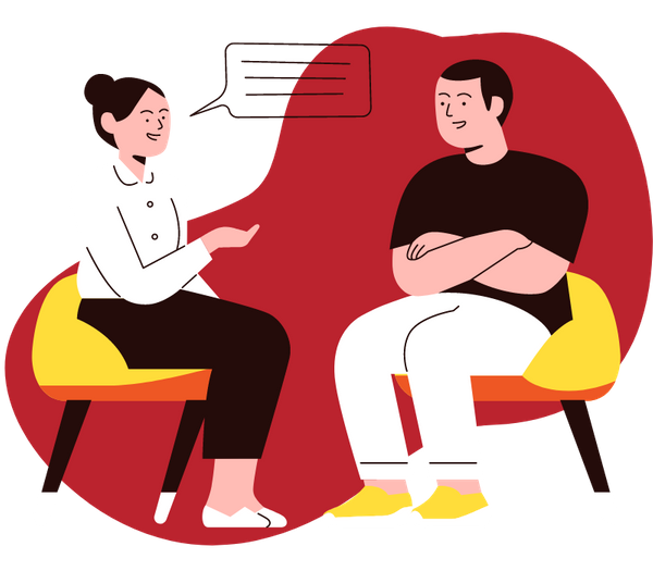 illustration of therapist and client