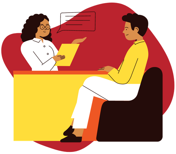 illustration of therapist and client