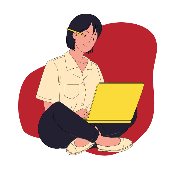 Person looking at laptop